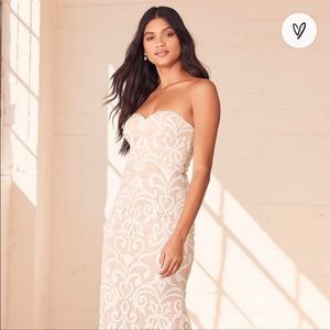 Lulu’s art of romance maxi wedding dress nwt
